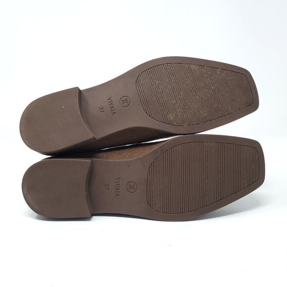 Vivaia Square Toe Chelsea Pull On Ankle Boots Brown Sustainable Size 37 US 6.5 - Picture 7 of 9